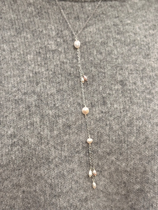 Collier Lariat de Perles - Vagues de Perle