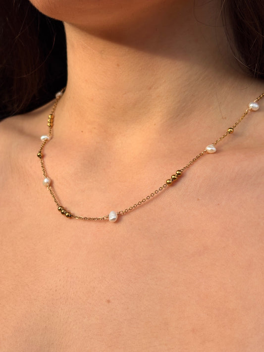 Pearl Necklace - Golden Cascade