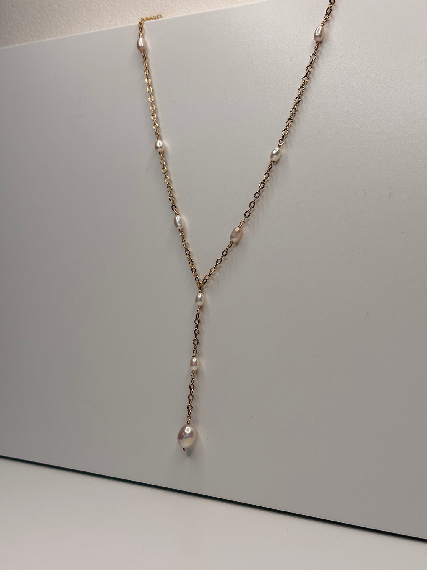 Pearl Lariat Necklace - Secret Gold