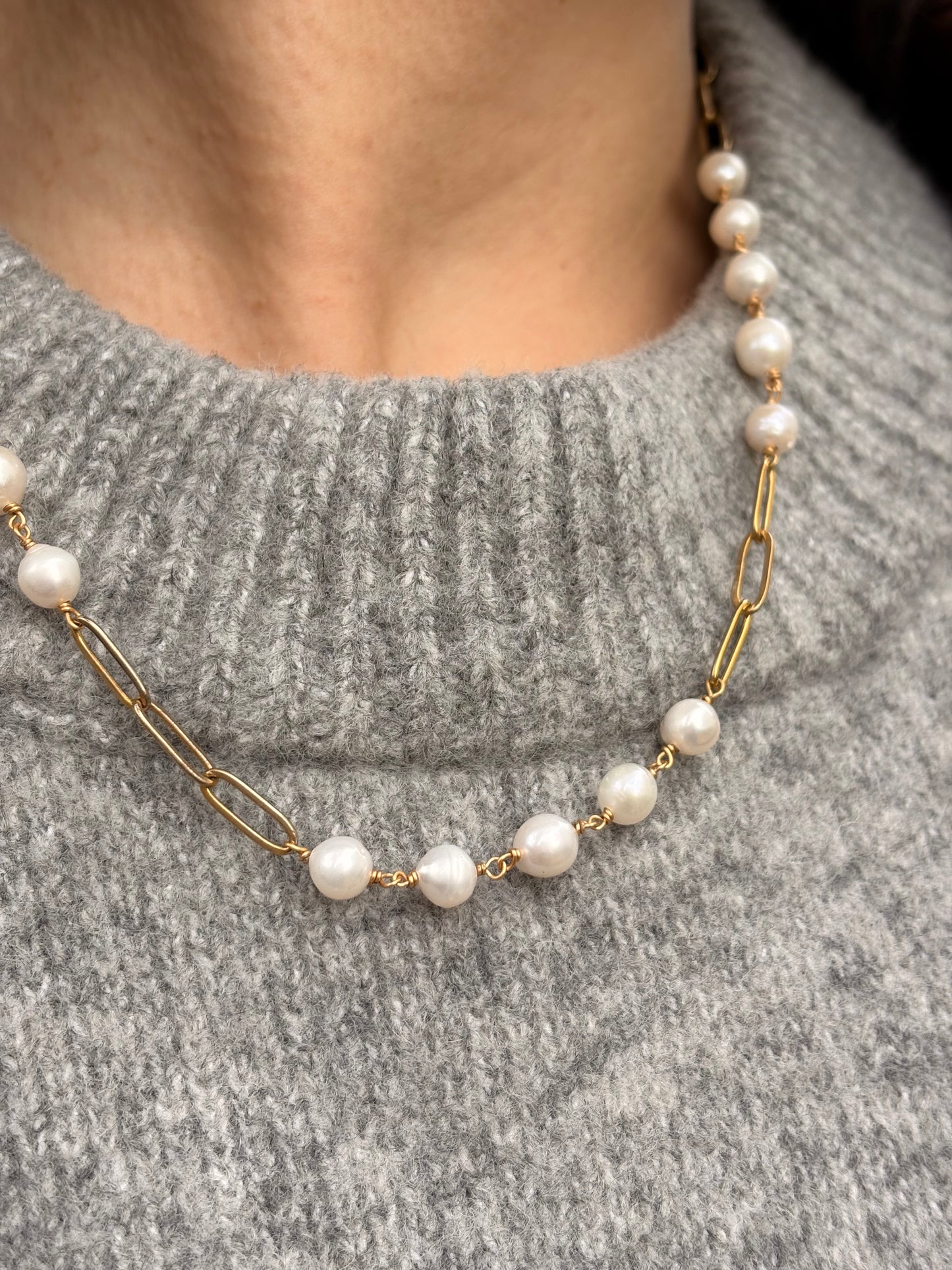 Perlenkette – Perlmuttfarben