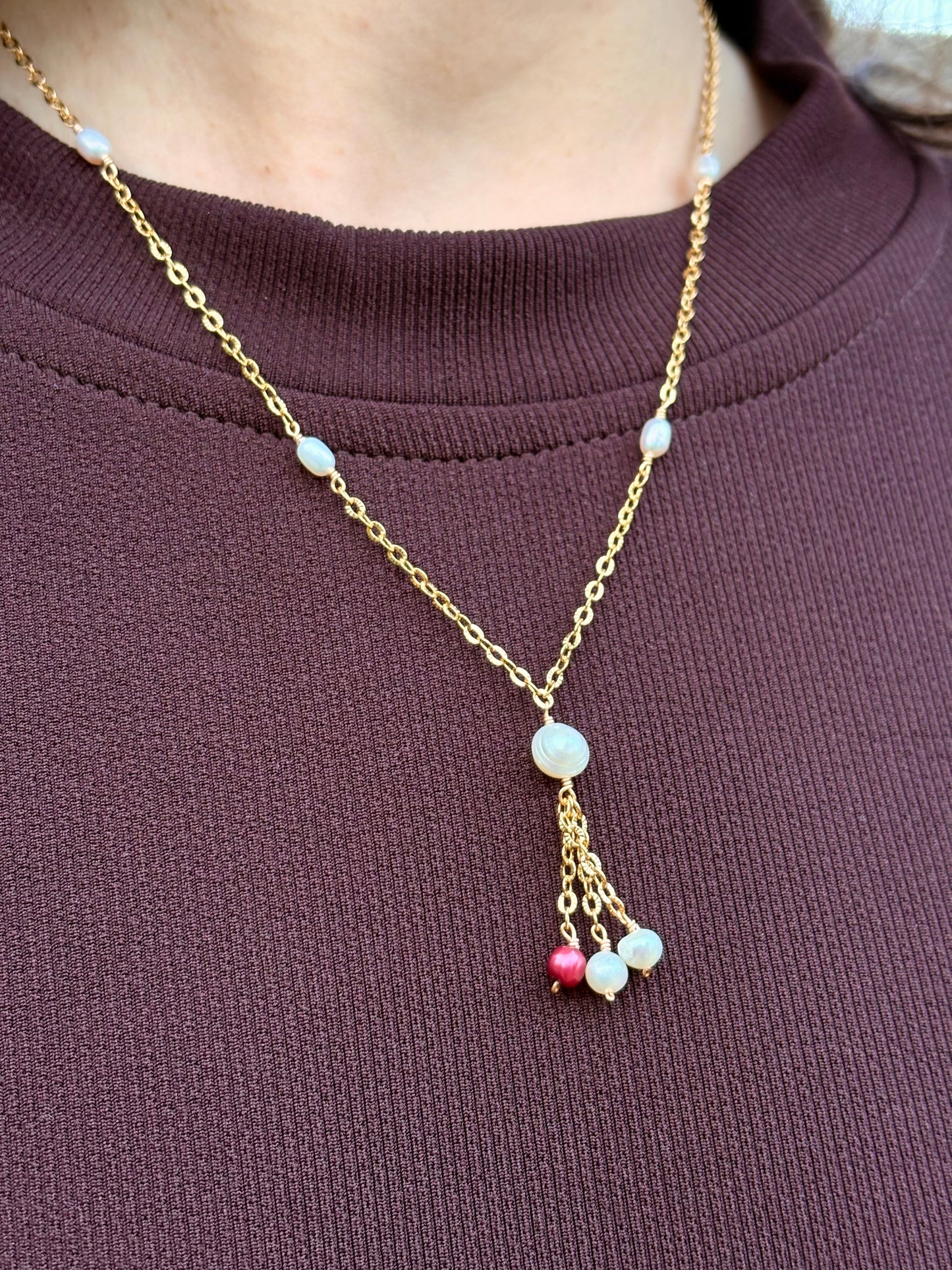 Perlenkette - Perlmutt-Trio