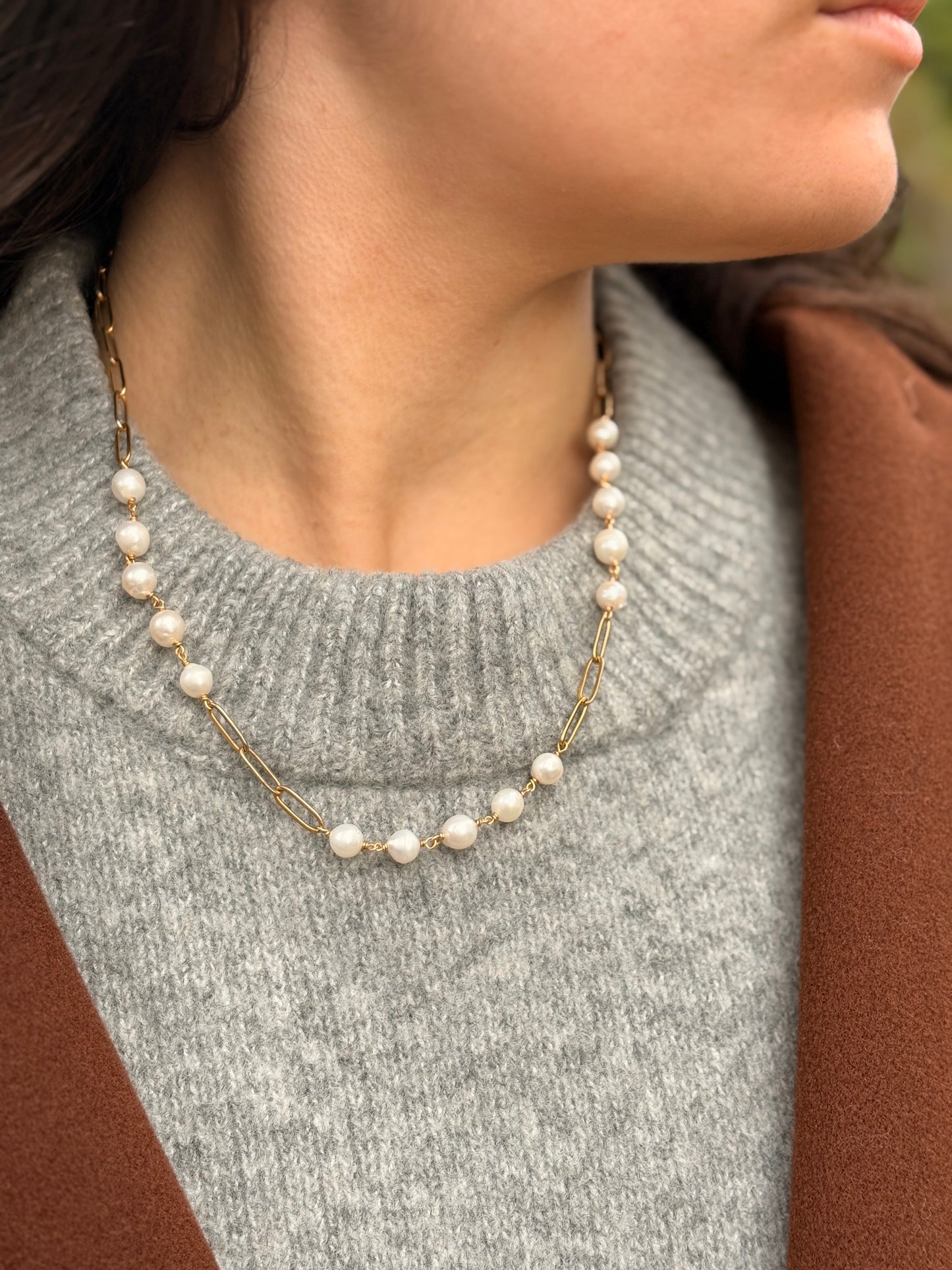 Perlenkette – Perlmuttfarben